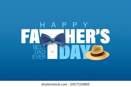 Happy Father’s Day Calligraphy greeting card. Vector illustration.