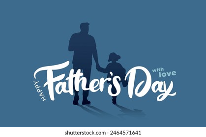 Happy Father’s Day Calligraphy greeting card. Vector illustration.