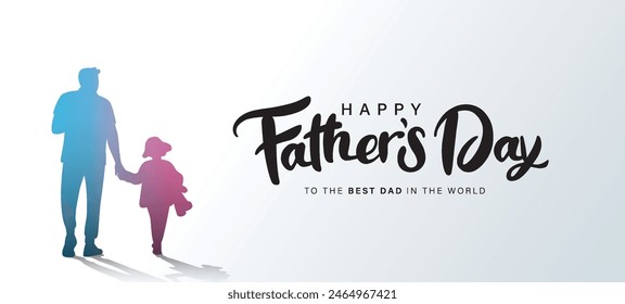 Happy Father’s Day Calligraphy greeting card. Vector illustration.