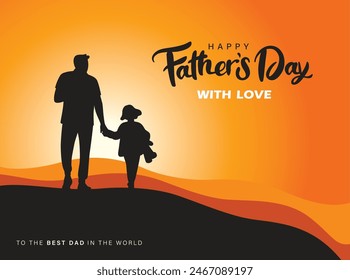 Happy Father’s Day Calligraphy greeting card. Vector illustration.