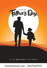 Happy Father’s Day Calligraphy greeting card. Vector illustration.