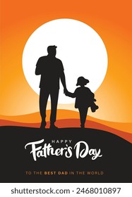 Happy Father’s Day Calligraphy greeting card. Vector illustration.