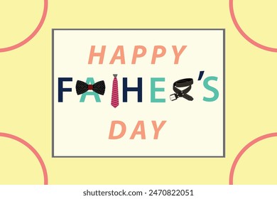 Happy Father’s Day Calligraphy greeting card. Vector illustration.