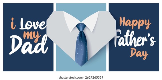 Happy Father’s Day Calligraphy greeting card. Father and child love. The child holds his father's hand. Vector background for banner, poster, illustration.