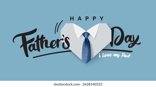 Feliz Dia dos Pais Cartão de saudação de caligrafia. Amor de pai e filho. Plano de fundo vetorial para faixa, pôster, ilustração.