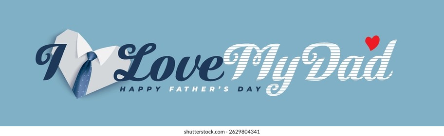 Happy Father’s Day Calligraphy greeting card. Father and child love. Vector background for banner, poster, illustration.
