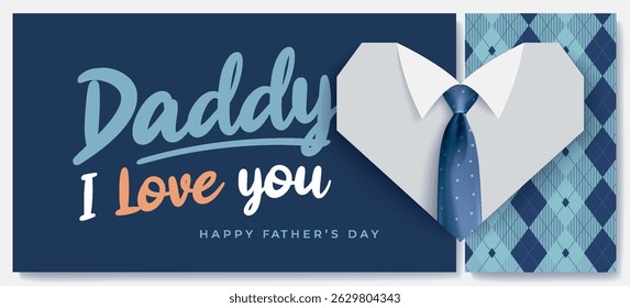Happy Father’s Day Calligraphy greeting card. Father and child love. Vector background for banner, poster, illustration.
