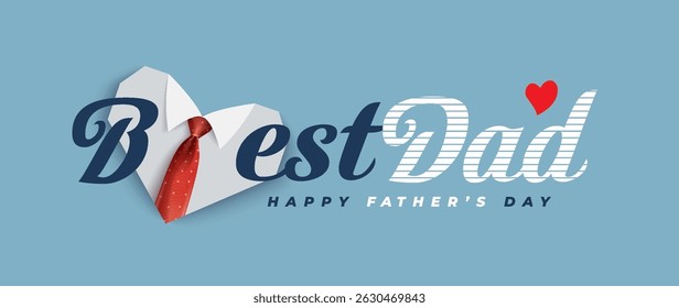 Happy Father’s Day Calligraphy greeting card. Father and child love. Vector background for banner, poster, illustration.