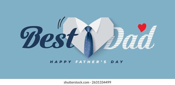 Happy Father’s Day Calligraphy greeting card. Father and child love. Vector background for banner, poster, illustration.