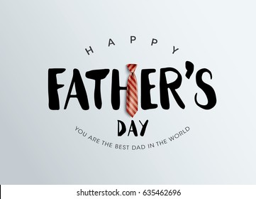 Happy Father’s Day Calligraphy greeting card. Vector illustration.