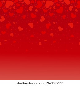 Happy Valentine’s Day Card Background With Hearts In Red.Gradient Background
