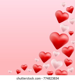 Happy valentine’s day card. Red heart frame background 
