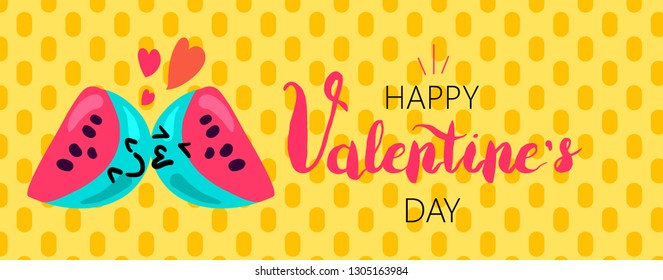Happy Valentine’s Day color banner template