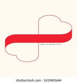 Happy valentine’s day concept background decorative isometric red heart. Graphic design element can be used for poster, backdrop, publication, brochure, banner, vector illustration