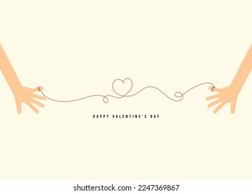 Happy valentine’s day concept background flat design style. Graphic design element can be used for poster, backdrop, publication, brochure, banner, vector illustration