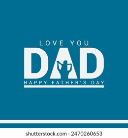 Happy Father’s Day Concept Typography or Calligraphy greeting card Vector illustration. father day with dark blue background.eps file