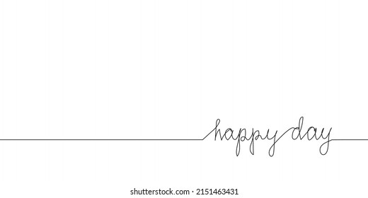 Happy Day Continuous Line Drawing One Stock Vector (Royalty Free ...