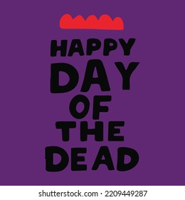 Happy day of the Dead artwork made on a purple background