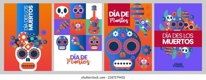 Happy day of the dead vector set, with sombrero, flower, skull, bone isolated transparent objects