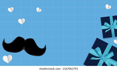 Happy Father’s Day decoration background with gift box, copy space text, 3D rendering illustration.