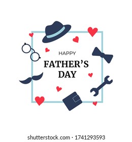 Happy Father’s Day design. Background for greeting and congratulations card . Holiday poster template. Vector illustration.