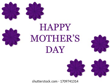 Happy Mother’s day design greeting card. Vector illustration good for the mom holiday,poster,banner,invitation,postcard,wallpaper,background, brochure.Decorated with flowers,sun,clouds.Paper style