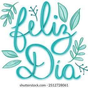 happy day design leaves green