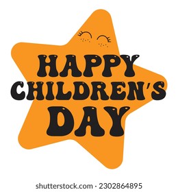 Happy children’s day  design on the white background