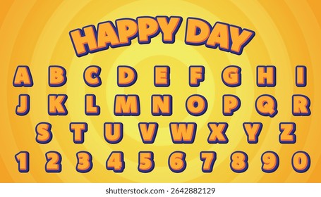 happy day editable text effect with modern and simple style