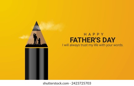 Happy Father’s Day, Father's Day creative design for social media banner, poster, 3D Illustration