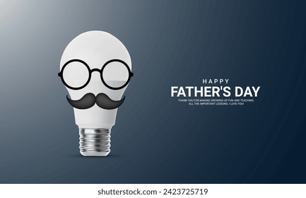 Happy Father’s Day, Father's Day creative design for social media banner, poster, 3D Illustration