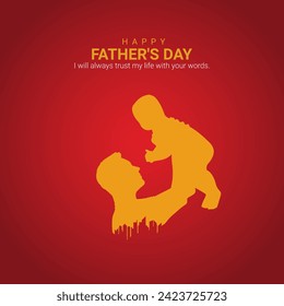 Happy Father’s Day, Father's Day creative design for social media banner, poster, 3D Illustration