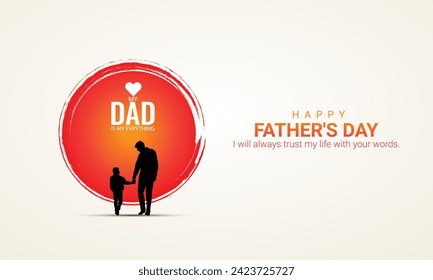 Happy Father’s Day, Father's Day creative design for social media banner, poster, 3D Illustration