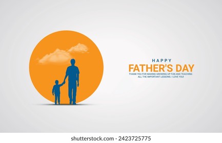 Happy Father’s Day, Father's Day creative design for social media banner, poster, 3D Illustration