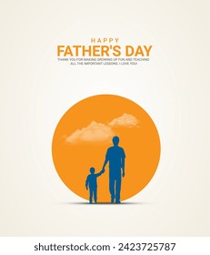 Happy Father’s Day, Father's Day creative design for social media banner, poster, 3D Illustration