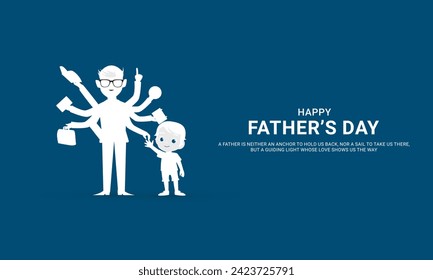 Happy Father’s Day, Father's Day creative design for social media banner, poster, 3D Illustration