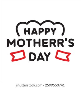 Happy Mother’s Day  Floral Typography vector illustration.
