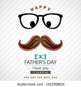 Happy Father’s Day funny  greeting card. Vector illustration. - Vector