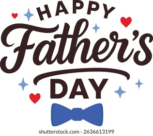 Happy Father’s Day Greeting with Bow Tie and Hearts