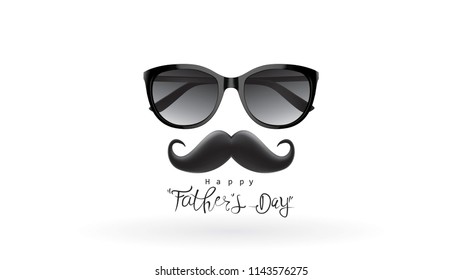 Happy Father’s Day greeting card, banner design with lettering, typography or Calligraphy in three-dimensional style