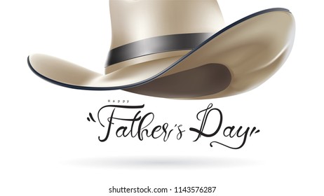 Happy Father’s Day greeting card, banner design with lettering, typography or Calligraphy in three-dimensional style