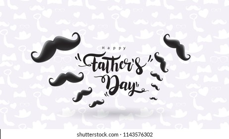 Happy Father’s Day greeting card, banner design with lettering, typography or Calligraphy in three-dimensional style