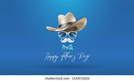 Happy Father’s Day greeting card, banner design with lettering, typography or Calligraphy in three-dimensional style