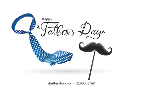 Happy Father’s Day greeting card, banner design with lettering, typography or Calligraphy in three-dimensional style
