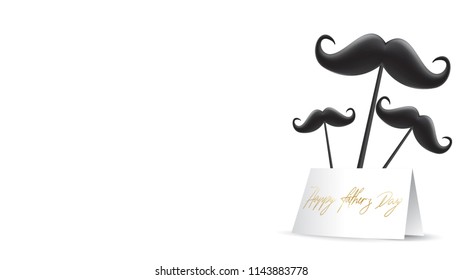 Happy Father’s Day greeting card, banner design with lettering, typography or Calligraphy in three-dimensional style