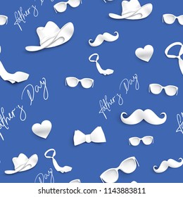 Happy Father’s Day greeting card, banner design with lettering, typography or Calligraphy in three-dimensional style