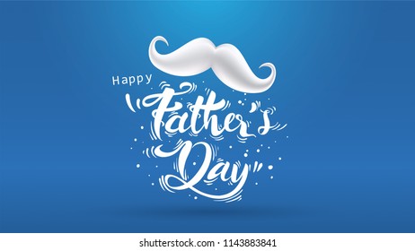 Happy Father’s Day greeting card, banner design with lettering, typography or Calligraphy in three-dimensional style