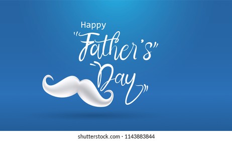 Happy Father’s Day greeting card, banner design with lettering, typography or Calligraphy in three-dimensional style