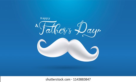 Happy Father’s Day greeting card, banner design with lettering, typography or Calligraphy in three-dimensional style