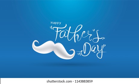 Happy Father’s Day greeting card, banner design with lettering, typography or Calligraphy in three-dimensional style